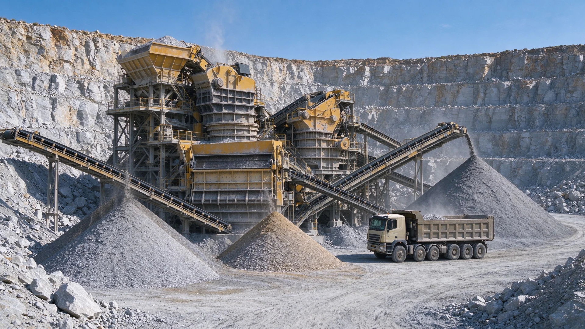 Client-supplied illustration of a crushing and screening line