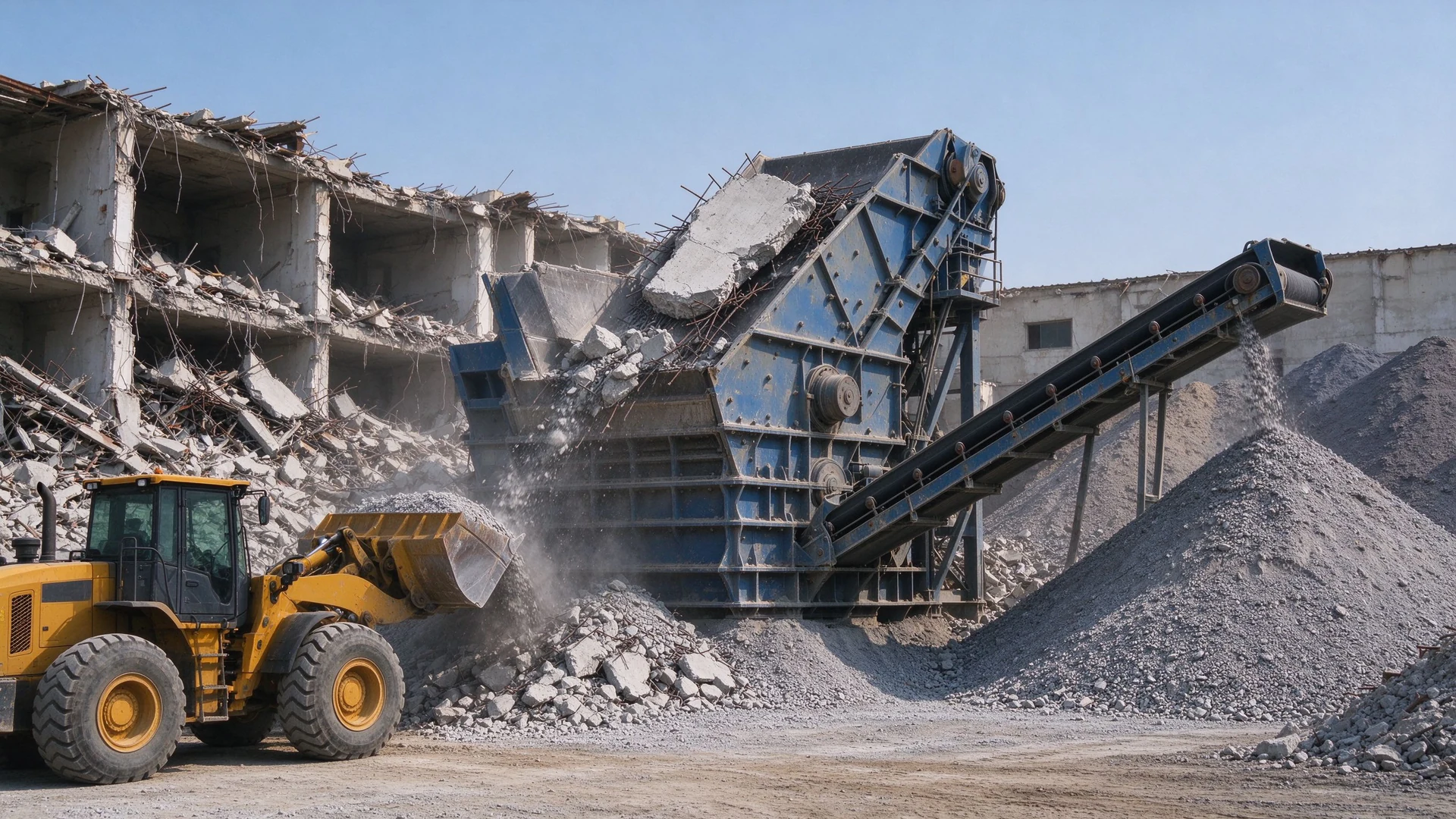 Client-supplied construction material recycling scene